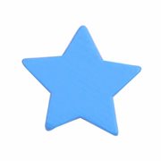 Træperle. Stjerne. Mellemblå. 19 mm